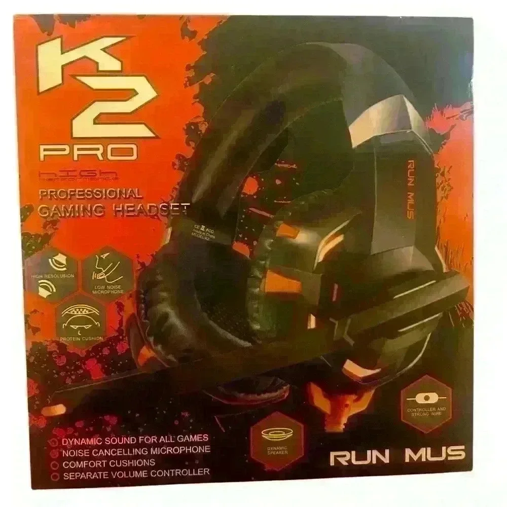 🎧 K2 Pro High Performance Professional Gaming headset, Run Mus, NWOT